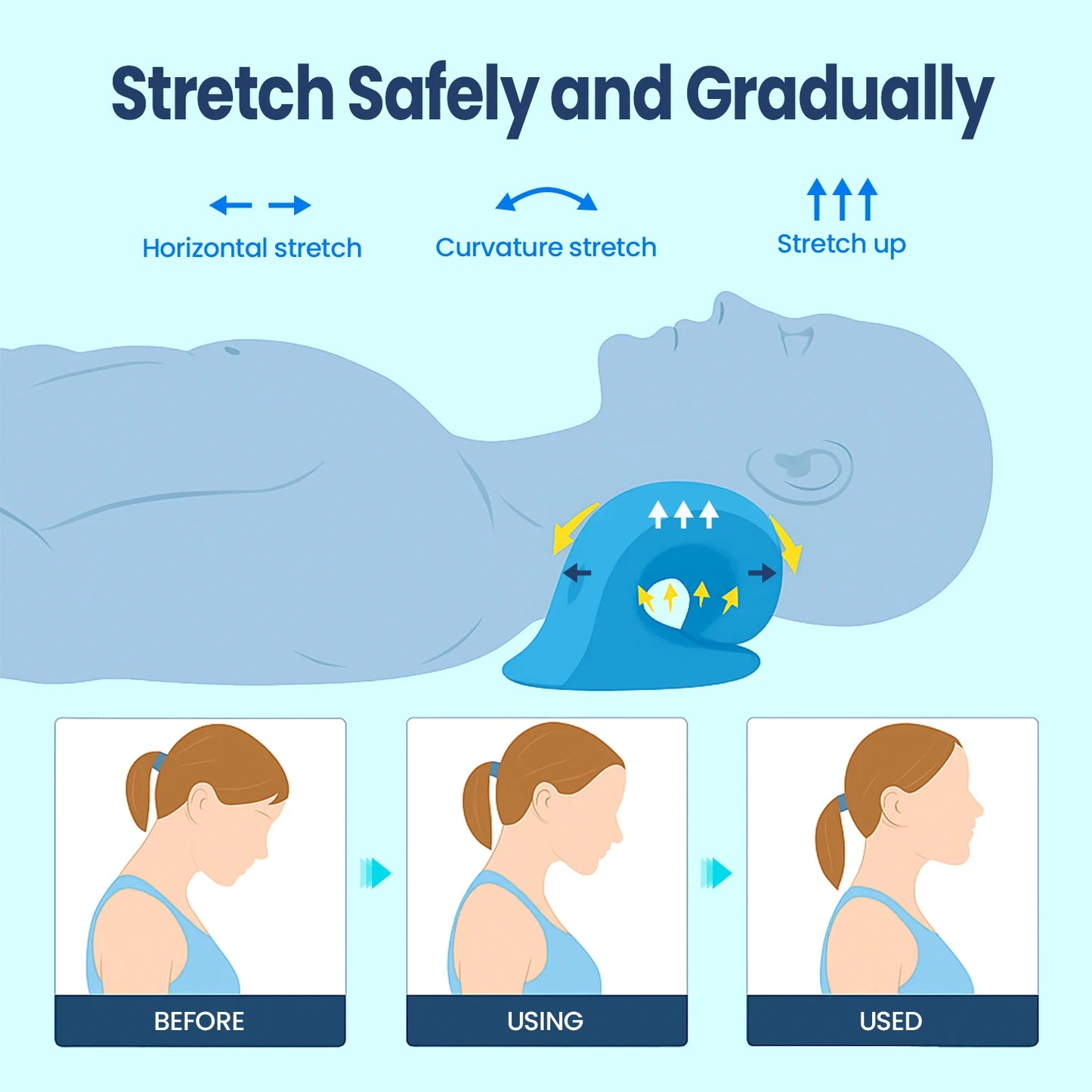 Neck and Shoulder Relaxer, Cervical Traction Device for TMJ Pain Relief and Cervical Spine Alignment, Chiropractic Pillow Neck S