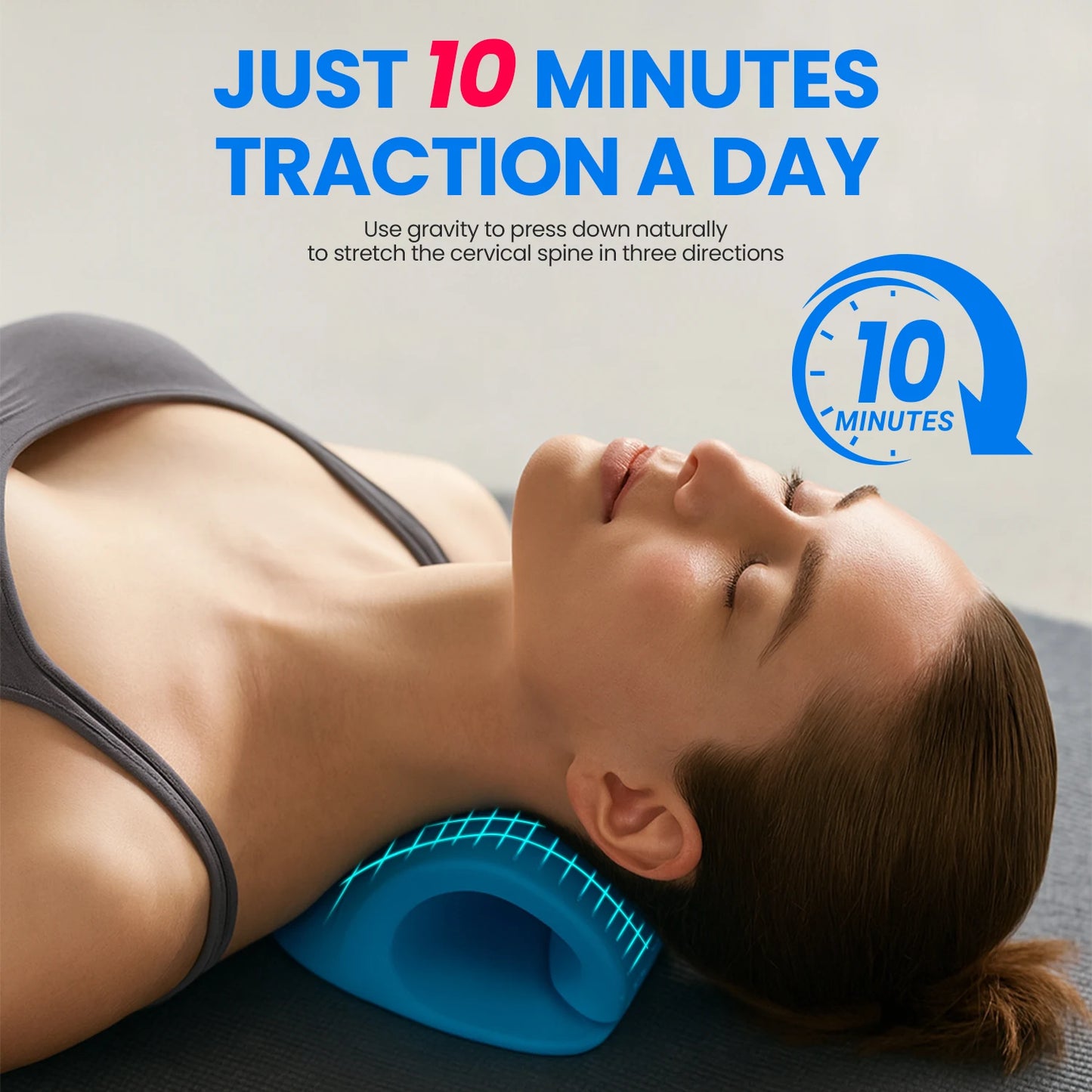 Neck and Shoulder Relaxer, Cervical Traction Device for TMJ Pain Relief and Cervical Spine Alignment, Chiropractic Pillow Neck S
