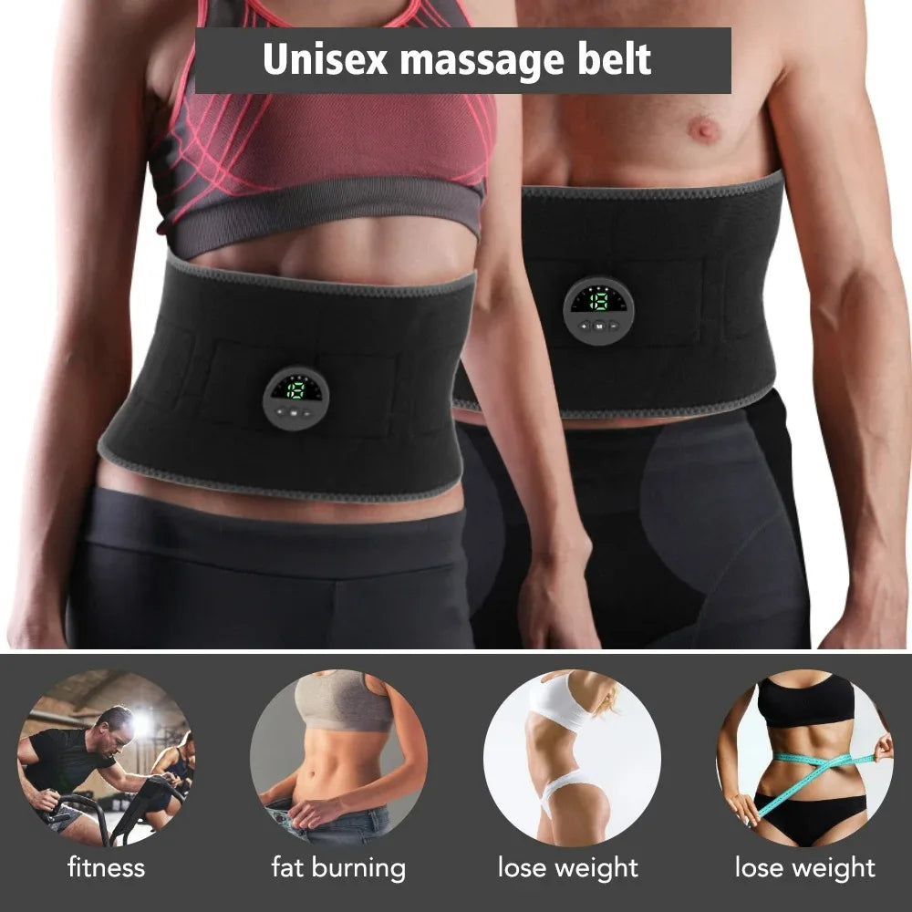 6 Modes Abdominal Electrical Stimulation Belt EMS Slimming Belt Trainer ABS Muscle Stimulator Body Fitness Electric Weight Loss