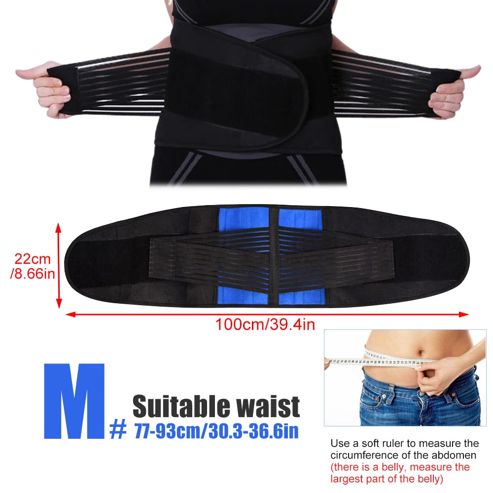 Tcare Double Pull Back Lumbar Support Belt Waist Orthopedic Corset Plus Spine Decompression Waist Trainer Brace Back Pain Relief