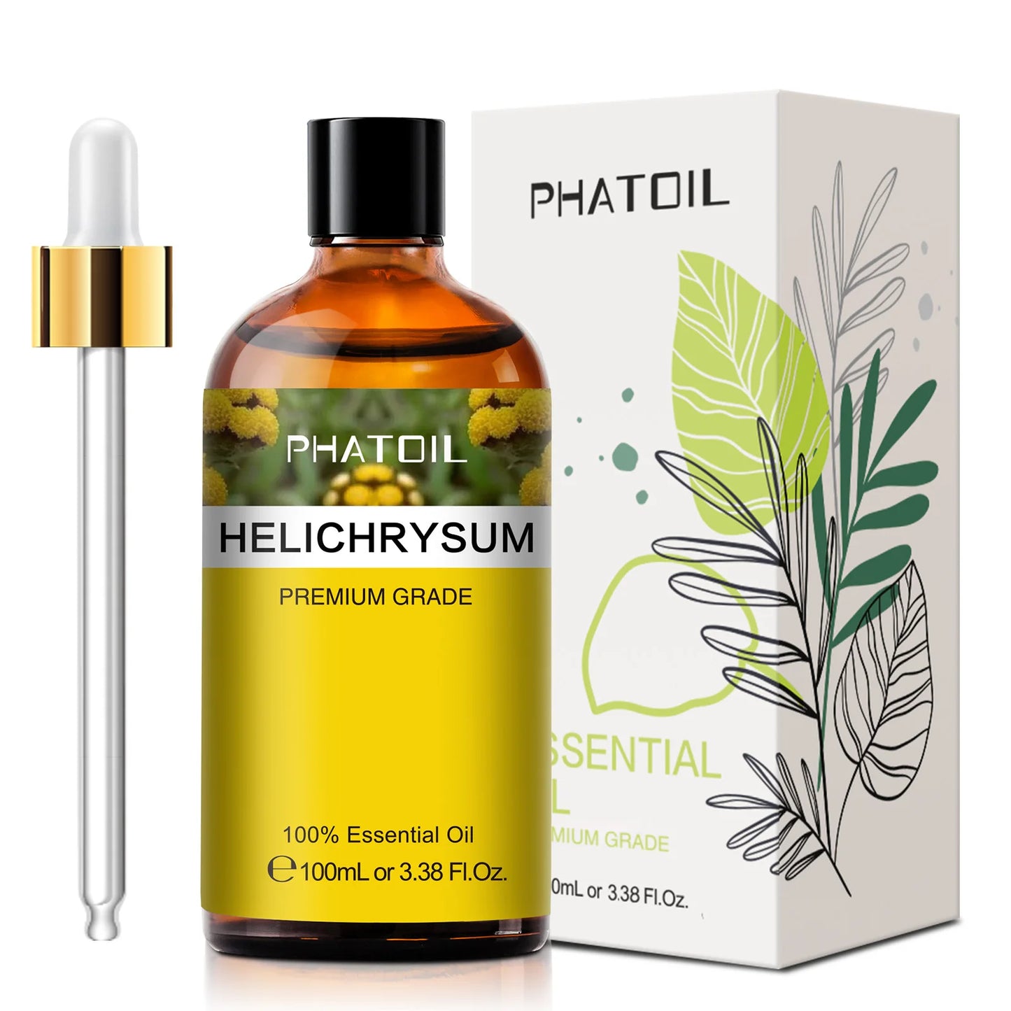 PHATOIL 100ML Spearmint Pure Natural Rose Essential Oils for Humidifier Diffuser Spa Massage Clove Bud Oregano Helichrysum