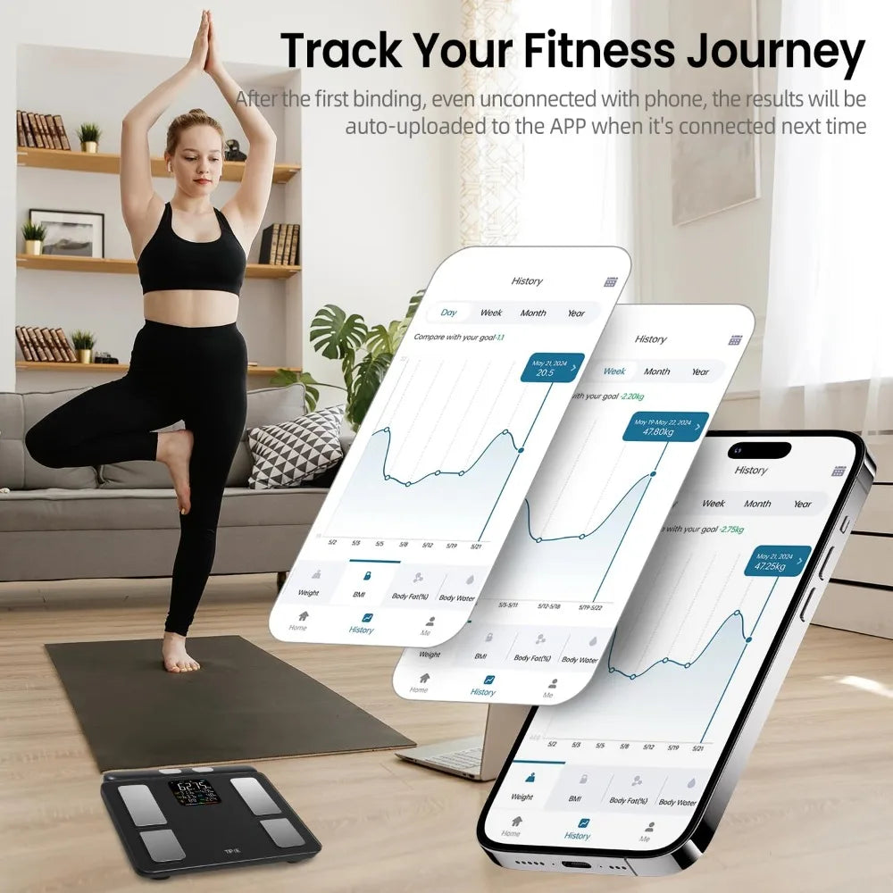 Smart Scale for Body Weight 8-Electrode Digital Weight Scale for Body Fat  Scale Bluetooth Health Monitor for Weight Loss, 400lb