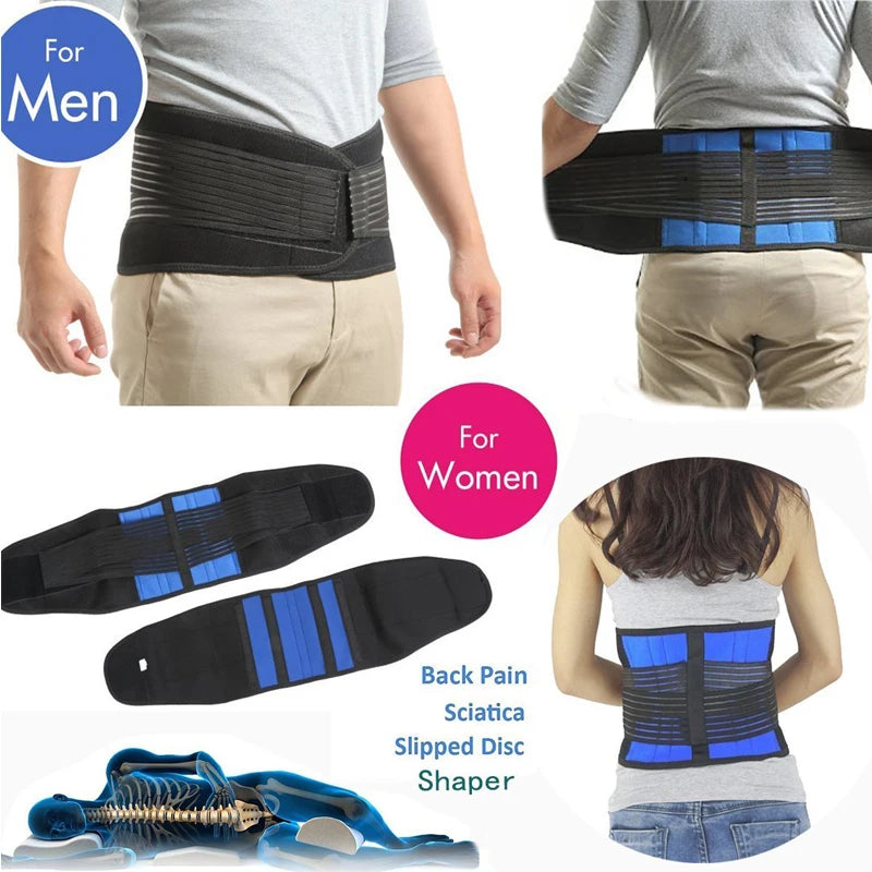 Tcare Double Pull Back Lumbar Support Belt Waist Orthopedic Corset Plus Spine Decompression Waist Trainer Brace Back Pain Relief