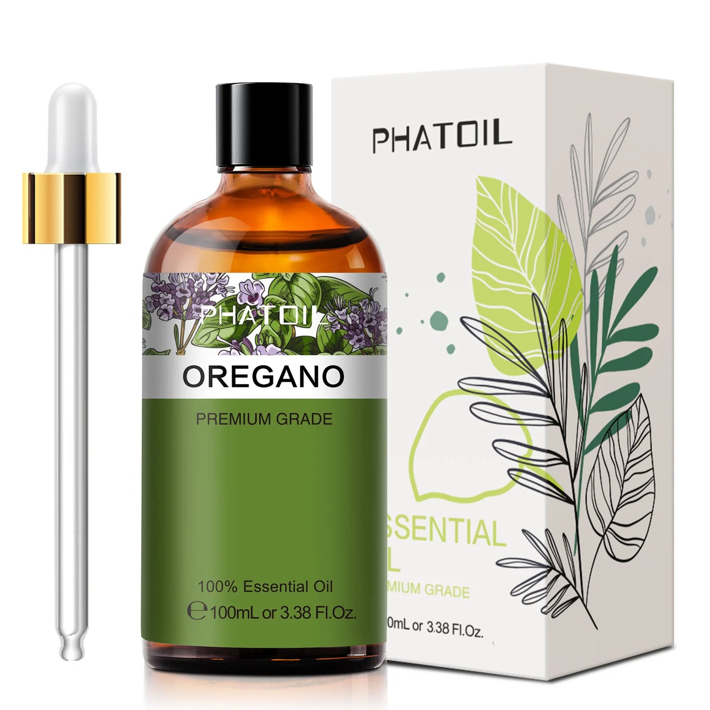 PHATOIL 100ML Spearmint Pure Natural Rose Essential Oils for Humidifier Diffuser Spa Massage Clove Bud Oregano Helichrysum