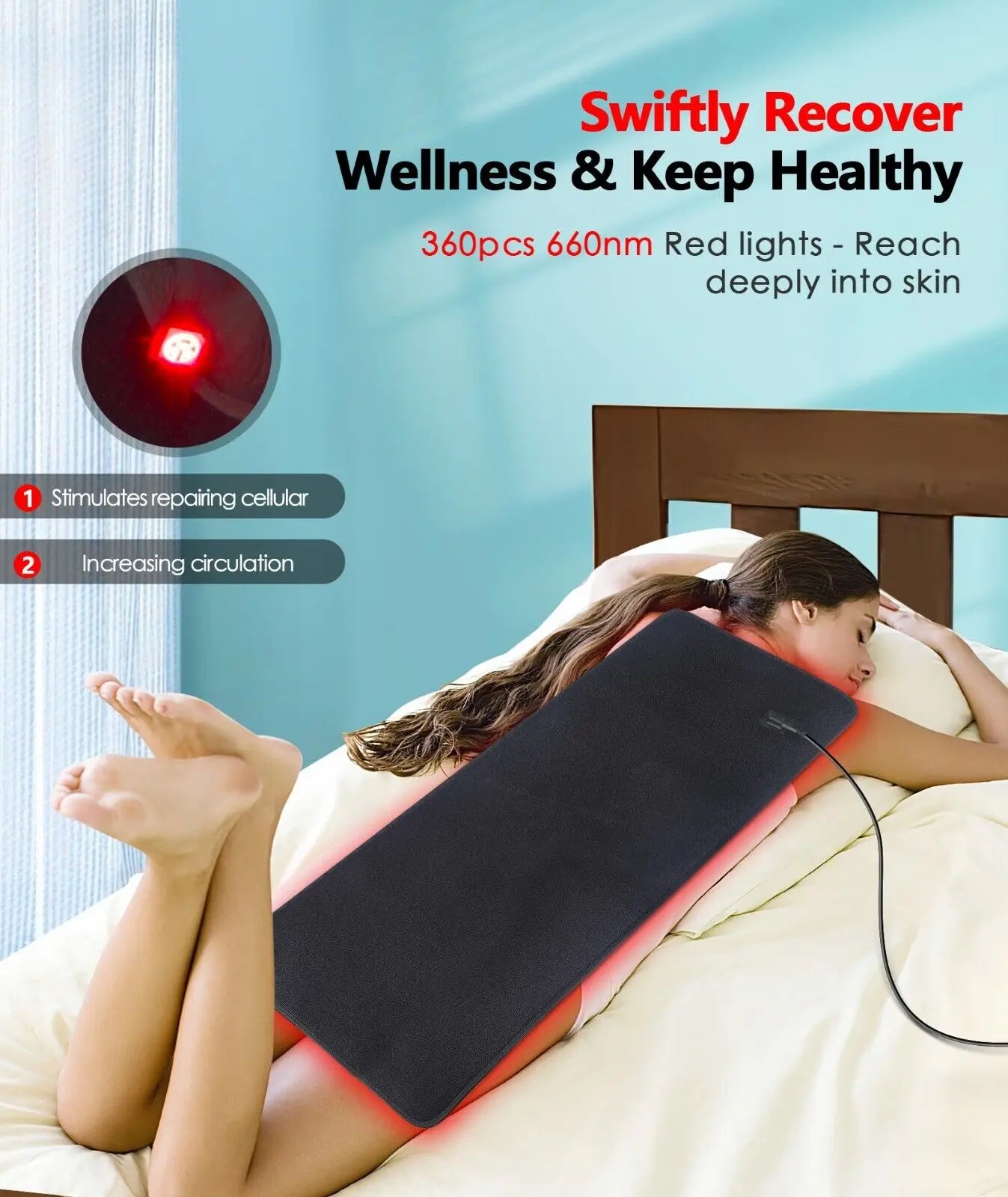 New LED Red Light Therapy Mat Infrared Light Therapy Pad For Body Back Waist Knee Joint Pain Relief Infrared LED Full Body Mat