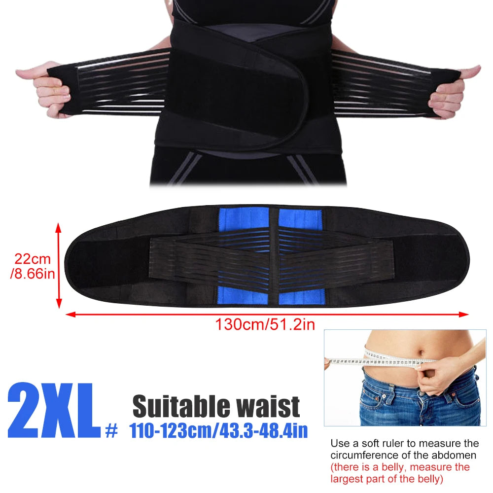 Tcare Double Pull Back Lumbar Support Belt Waist Orthopedic Corset Plus Spine Decompression Waist Trainer Brace Back Pain Relief
