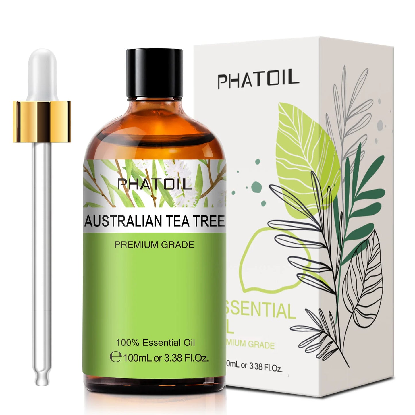PHATOIL 100ML Spearmint Pure Natural Rose Essential Oils for Humidifier Diffuser Spa Massage Clove Bud Oregano Helichrysum