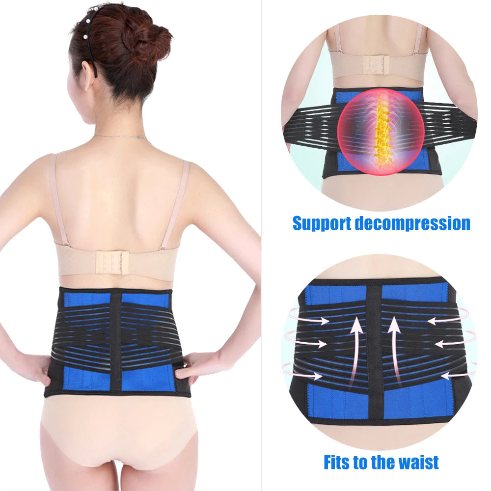 Tcare Double Pull Back Lumbar Support Belt Waist Orthopedic Corset Plus Spine Decompression Waist Trainer Brace Back Pain Relief