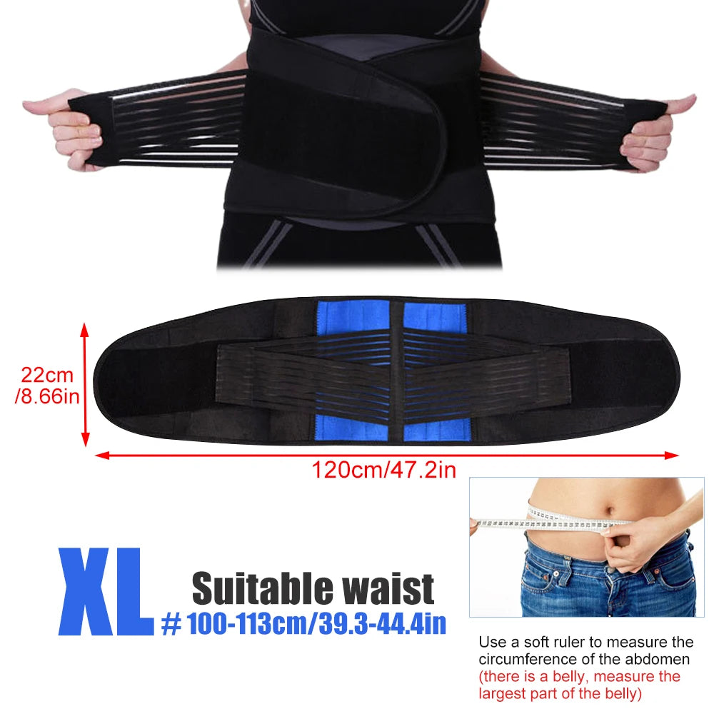 Tcare Double Pull Back Lumbar Support Belt Waist Orthopedic Corset Plus Spine Decompression Waist Trainer Brace Back Pain Relief