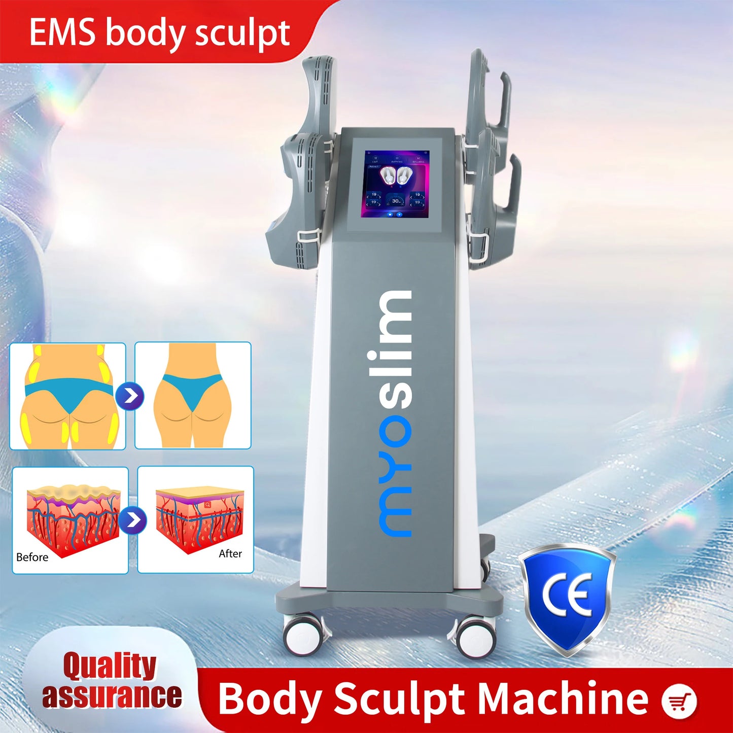Professional MYOslim NEO 6500W RF Machine Hi-EMT Body Sculpting Fat Burning EMS Slimming Beauty Equipment