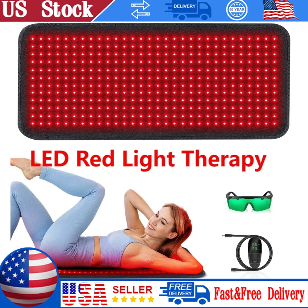 New LED Red Light Therapy Mat Infrared Light Therapy Pad For Body Back Waist Knee Joint Pain Relief Infrared LED Full Body Mat