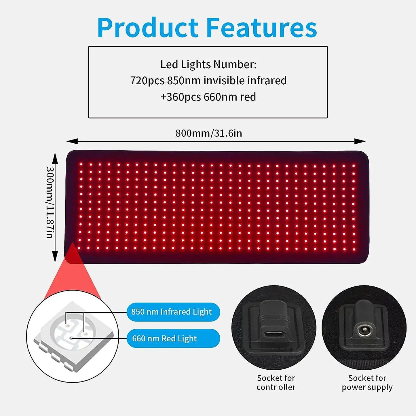 New LED Red Light Therapy Mat Infrared Light Therapy Pad For Body Back Waist Knee Joint Pain Relief Infrared LED Full Body Mat